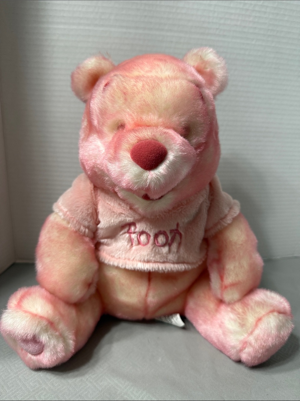 Disney Store Exclusive Unuque Pink & White Tie Dye Winnie the Pooh Bear Plush